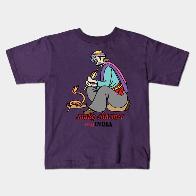 snake charmer Kids T-Shirt by Pradeeshk